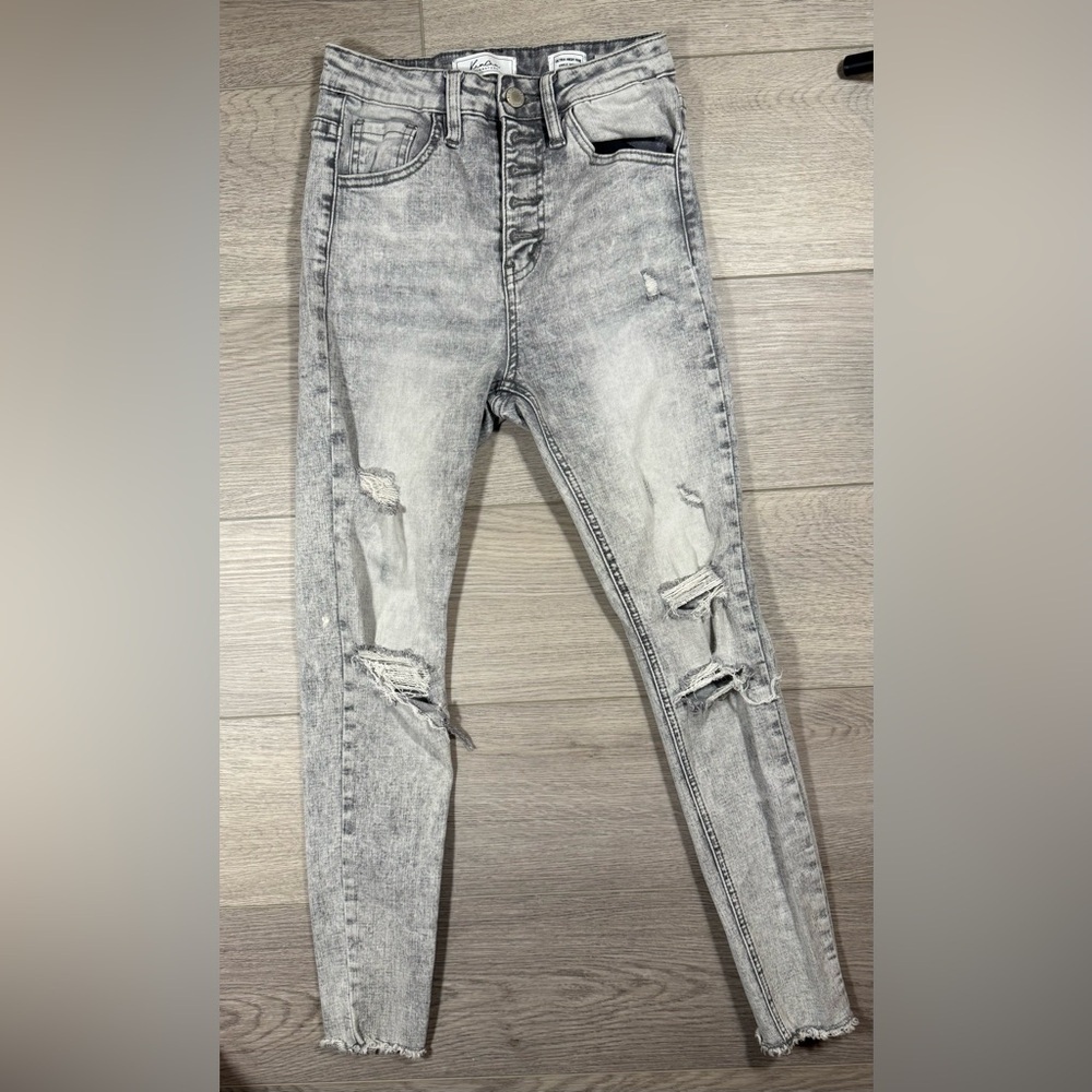 KanCan signature Ultra high rise ankle skinny acid 5 buttons, sz 24, womens